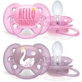 Avent silikonska tolažilna duda ultra soft, 6-18m (2 kos) - hello/labod Cene