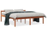 vidaXL Postelja za starejše voščeno rjava 160x200 cm trdna borovina | Shoptok.si
