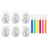  Easter Styrofoam Eggs For Painting Markers Rabbit Pattern C 6pcs | Shoptok.si