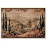  Slika - Mediterranean landscape - old tapestry with a hill and a lake 90x60 U prirodnom drvenom okviru | shoptok.hr