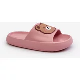 Kesi Children's light slippers with teddy bear, pink, Lindeheta