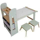 Ginger Home Dječji aktivni stol 3 u 1 s 2 stolčića, senzorne kade za pijesak i vodu, bijela i crna ploča, 102x50,5x80 cm | shoptok.hr