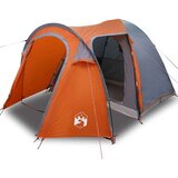 vidaXL Šotor z dome s streho s shranjevanjem Siva in oranžna 384 x 254 x 170 cm | Shoptok.si