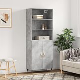 vidaXL Visoka komoda betonsko siva 69,5x34x180 cm inženirski les Cene