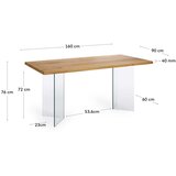 Kave Home Blagovaonski stol s pločom stola u dekoru hrasta u prirodnoj boji 90x160 cm Lotty – | shoptok.hr