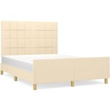 Maison Chic Posteljni okvir - Dvoposteljna postelja - Zakonska postelja brez vzmetnice krem 140x190 cm blago-J12170, (21762285) Cene