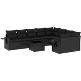 vidaXL 10-dijelni set vrtnih sofa s jastucima crni od poliratana | shoptok.hr