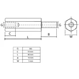Distanzer M/Ž mesingani M3x40mm