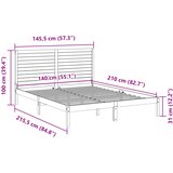  Dugi okvir kreveta bez madraca 140 x 210 cm masivno drvo | shoptok.hr