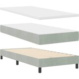  LED Box Spring Krevet Svijetlo siva 100 x 200 cm Baršun | shoptok.hr