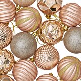  Set božićnih kuglica 36 kom. Ružičasto zlatni 6 cm Polistiren | shoptok.hr