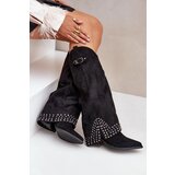 Boto FS1 Knee Boots With Rolled Shaft On Heel Black Iveliri | Eponuda.ba