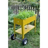 Garden - Vrtna sadilica s kotačima čelik boja senfa