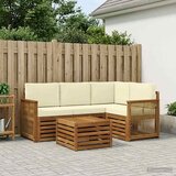  Set vanjskih sofa 5 kom. Prirodna i krem Poliester | shoptok.hr