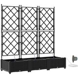  Vrtna saksija 3 pcs Crna 120 x 40 x 126 cm Plastika | shoptok.hr