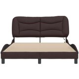  Posteljni okvir z LED lučkami temno rjav 140x190 cm tkanina, (21095190) | Shoptok.si