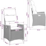  Ležaljka u vrtu 2 pcs Siva i tamnoplava 64 x 57 5 x 112 cm | shoptok.hr