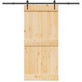 vidaXL Drsna vrata s kompletom vodil 95x210 cm trdna borovina | Shoptok.si