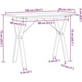  Blagovaonski stol Y-oblika 100x50x75 cm od borovine i čelik | shoptok.hr
