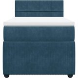Box spring krevet s madracem plavi 100x200 cm baršunasti | shoptok.hr