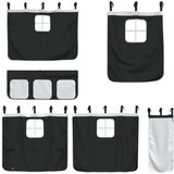  Krevet na kat sa zavjesama bijelo-crni 90 x 200 cm od borovine | shoptok.hr