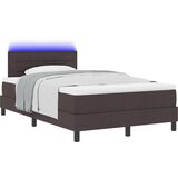 vidaXL Postelja s pomičnim dnom in vzmetnico ter LED osvetlitvijo Rjava 120x200 cm Tkanina, (22067436) Cene