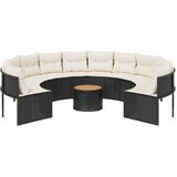  Vrtna sofa sa stolom i jastucima okrugla crna od poliratana | Eponuda.com
