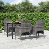  5-dijelni vrtni blagovaonski set s jastucima sivo-crni | shoptok.hr