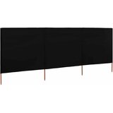  Vjetrobran s 3 panela od tkanine 400 x 120 cm crni | Eponuda.com