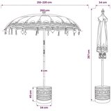  Balinežanski suncobran s bazom Roza i smeđa Ø 210-220 cm - s smeđom bazom Ø 210-220 cm | shoptok.hr