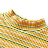 vidaXL Otroška majica z dolgimi rokavi visoki ovratnik oker 128 | Shoptok.si