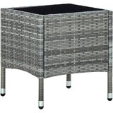 vidaXL vrtna miza siva 40x40x45 cm poli ratan Cene