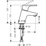 Hansgrohe Focus 70 Chrome baterija (slavina) za umivaonik sa odlivnim ventilom sifona push-open 31604000 | ePonuda.com