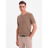 Ombre Men's fine-textured knit shirt - light brown | shoptok.hr