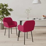  Blagovaonske stolice 2 kom crvena boja vina baršunaste | shoptok.hr