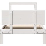  Posteljni okvir z vzglavjem bel 75x190 cm trdna borovina, (21292329) | Shoptok.si