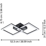 Eglo stropna lampa led huerta-e crna 2X11W 2940LM 4000K 53 x 31 cm | shoptok.hr