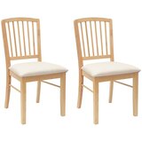  Trpezarijske stolice 2 pcs Prirodna 50 x 52,5 x 91 cm | shoptok.hr