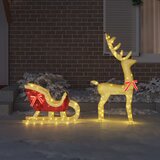  Reindeer vuče saonice Topla bijela 151 x 28 x 128,5 cm tkanina | shoptok.hr