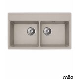 Milo Granitna dupla sudopera Metro 76x44cm Pure sand ø90 | ePonuda.com