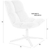 White Label Kremno bel vrtljiv fotelj iz tkanine bouclé Bros – | Shoptok.si
