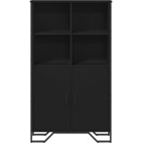  Visoka komoda crna 79,5 x 35,5 x 137,5 cm od konstruiranog drva | Eponuda.com