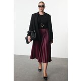 Trendyol Curve Claret Red Woven Plus Size Skirt