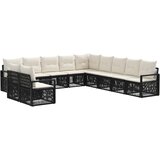 vidaXL Vrtna sedežna garnitura 11 pcs Črna poli ratan, (5000270317) | Shoptok.si