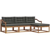  Set vanjskih sofa 4 kom. Prirodna i antracit Smeđa 245,5 x 162,5 x 73 cm | shoptok.hr