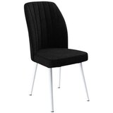 Hanah home set trpezarijskih stolica Platinum 4 kom, crna tkanina Jerry, bele metalne noge | Eponuda.com