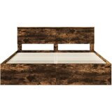  Konstrukcija postelje z vzglavjem Dimljeni oreh 200 x 200 cm, (5000121038) | Shoptok.si