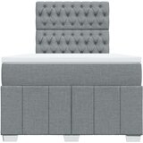 vidaXL Boxspring postelja z vzmetnico svetlo siva 120x190 cm blago | Shoptok.si
