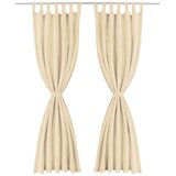 MIKRO Satenske Zavjese 2 kom s Tregerima 140x245 cm Bež | shoptok.hr