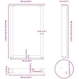  Noge za barski stol U-oblika 2 kom Bijele 60 x (90-91) cm Čelik | shoptok.hr